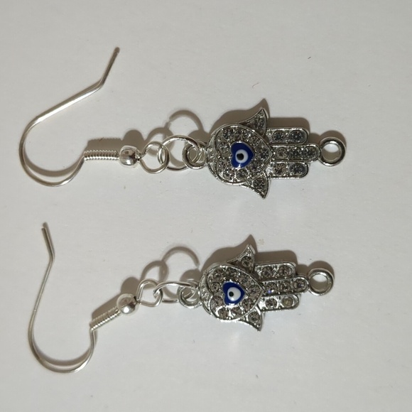 Evil Eye 2 earrings navy blue - Picture 2 of 5